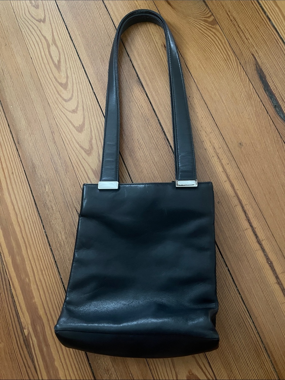 Vintage Nine West Classic Black Leather Shoulder Bag